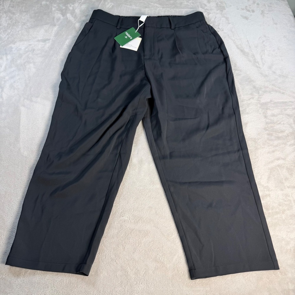 Halara Dress Pants High Waisted Pleated Womens XL Petite Black Polyester Work